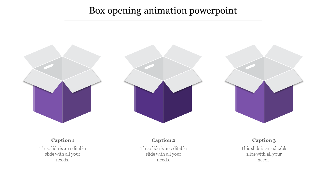 box opening animation powerpoint-Purple